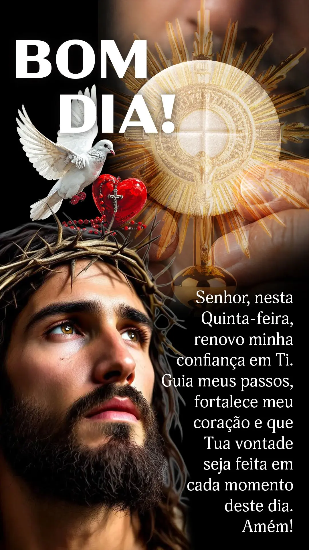 Senhor, nesta quinta-feira, renovo minha confiança em Ti. Guia meus passos, fortalece meu coração e que Tua vontade seja feita em cada momento deste d...