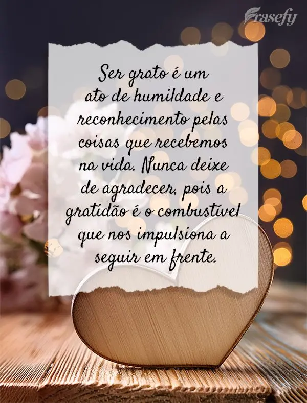 Ser grato é um ato de humildade e reconhecimento pelas coisas que recebemos na vida. Nunca deixe de agradecer, pois a gratidão é o combustível que no...