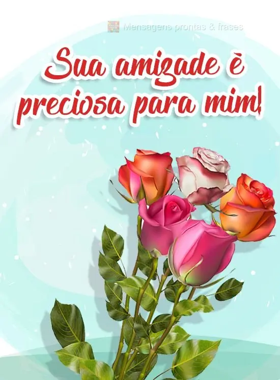 Sua amizade é preciosa para mim! 
