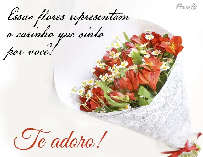 Essas flores representam o carinho que sinto por você!  Te adoro!
