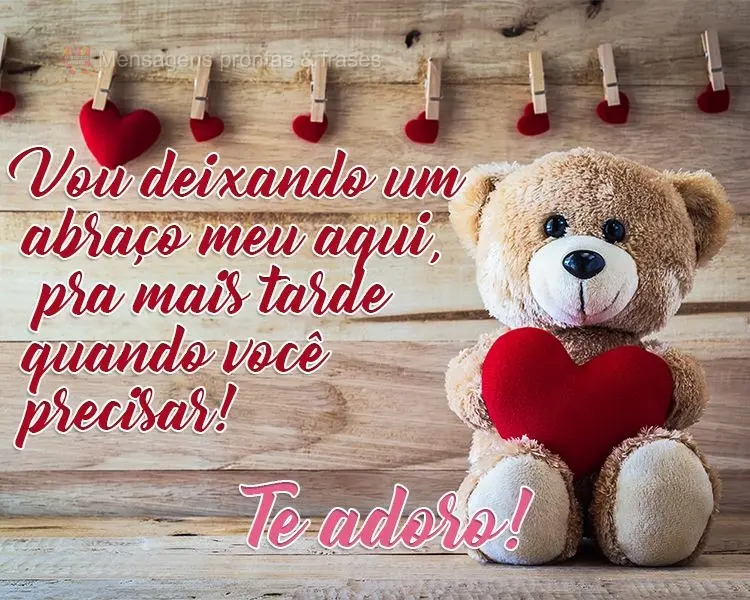Vou deixando um abraço meu aqui, pra mais tarde quando você precisar!
  Te adoro!