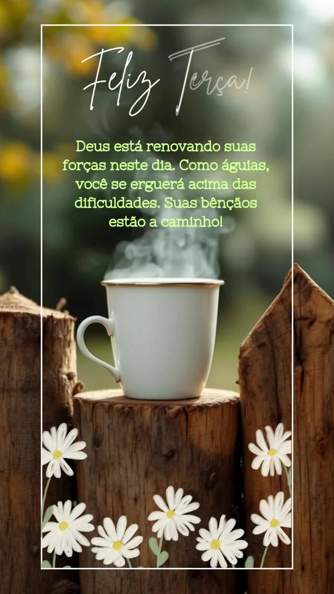 Deus está renovando suas forças neste dia. Como águias, você se erguerá acima das dificuldades. Suas bênçãos estão a caminho! Feliz Terça!