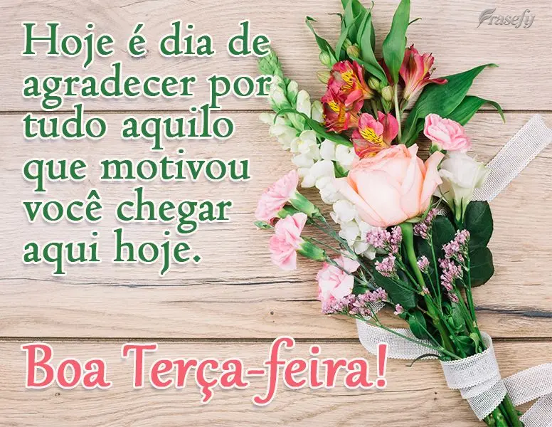 Hoje é dia de agradecer por tudo aquilo que motivou você a chegar aqui hoje. 
 Boa Terça-feira!