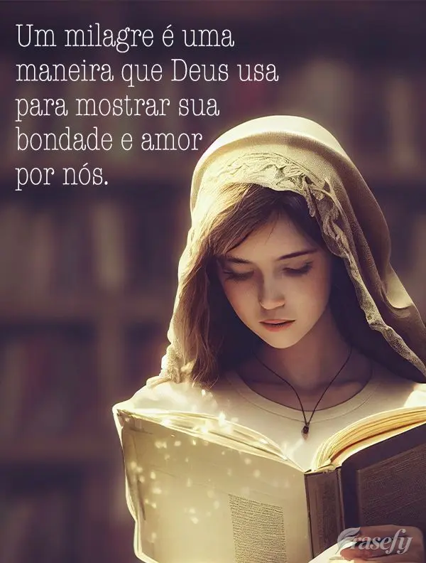 Um milagre é uma maneira que Deus usa para mostrar sua bondade e amor por nós.