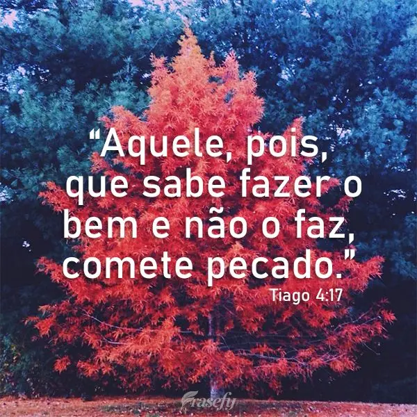 “Aquele, pois, que sabe fazer o bem e não o faz, comete pecado.” Tiago 4:17