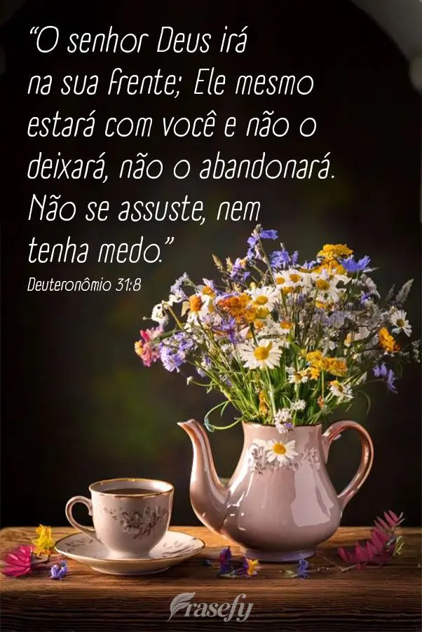 "O senhor Deus irá na sua frente; Ele mesmo estará com você e não o deixará, não o abandonará. Não se assuste, nem tenha medo." Deuteronômio 31:...