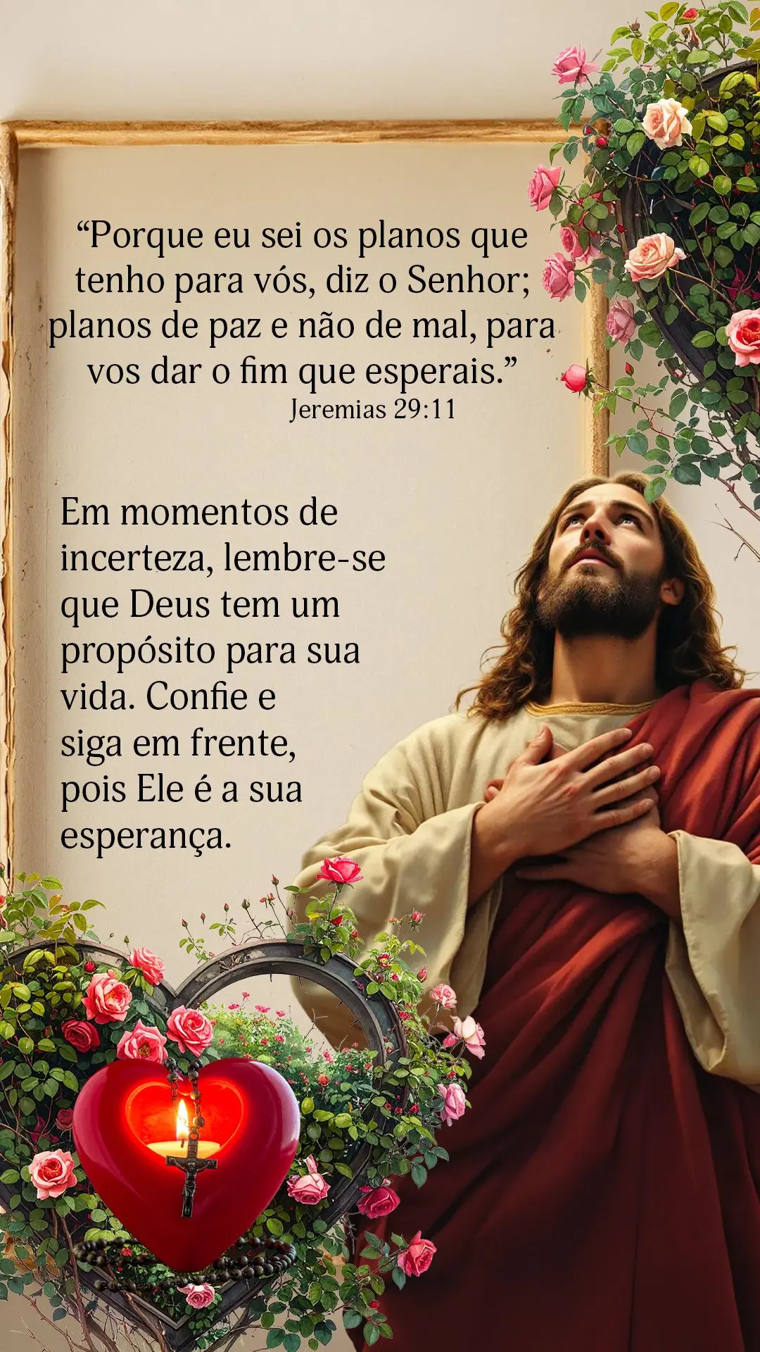"Porque eu sei os planos que tenho para vós, diz o Senhor; planos de paz e não de mal, para vos dar o fim que esperais." (Jeremias 29:11). Em momentos ...
