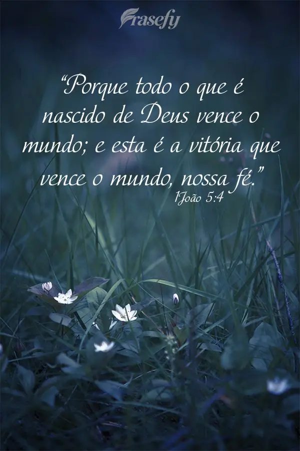 “Porque todo o que é nascido de Deus vence o mundo; e esta é a vitória que vence o mundo, nossa fé.” 1João 5:4