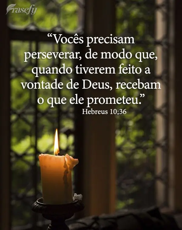 “Vocês precisam perseverar de modo que, quando tiverem feito a vontade de Deus, recebam o que ele prometeu.” Hebreus 10;36